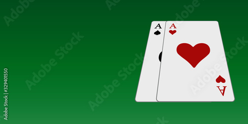 Winning banner for a casino with two aces