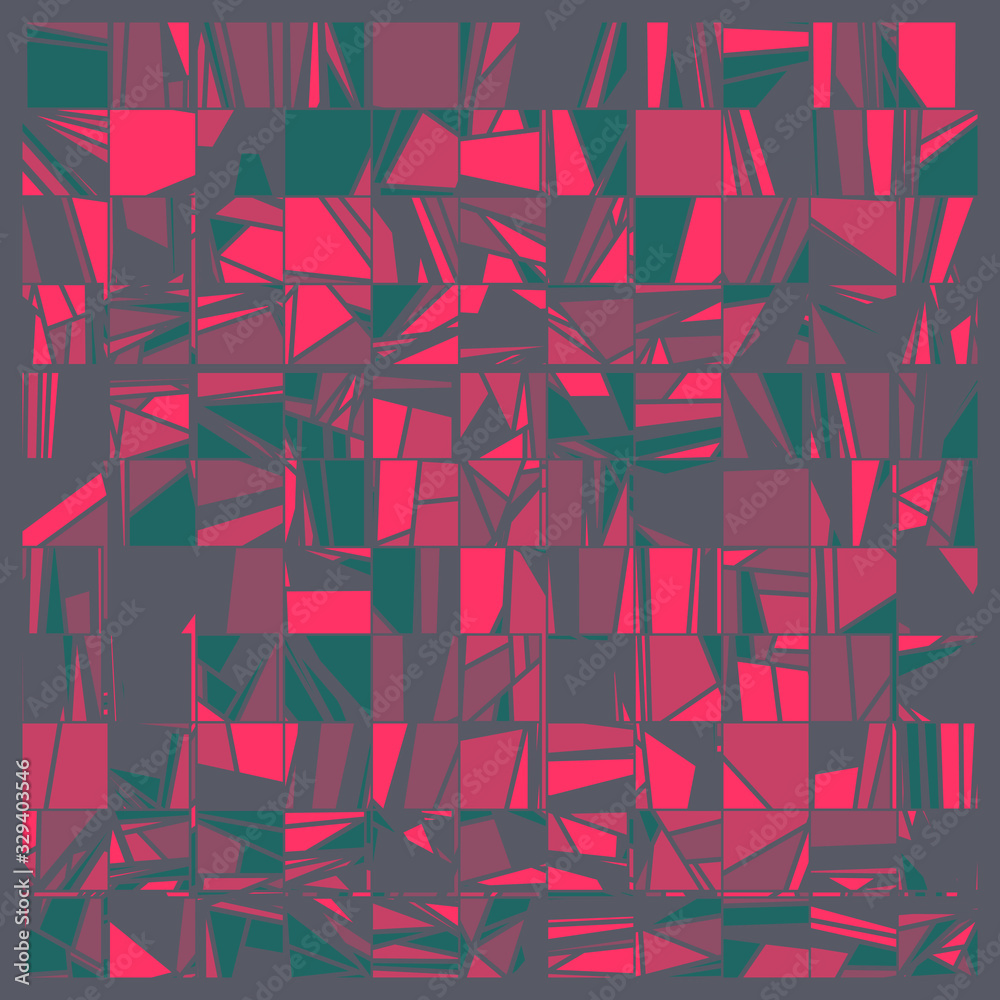 Fototapeta premium Abstract Random Color Poligones Generative Art background illustration