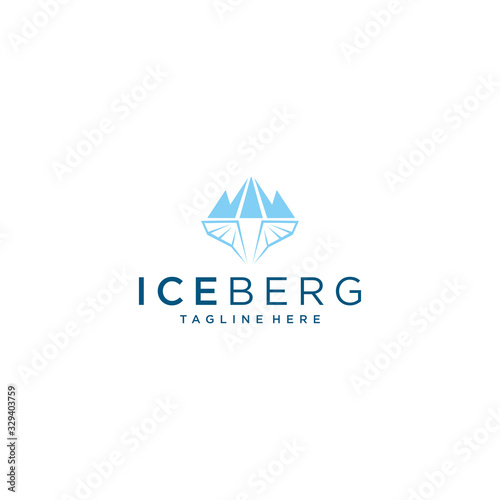 iceberg mountain line outline logo design vector download
