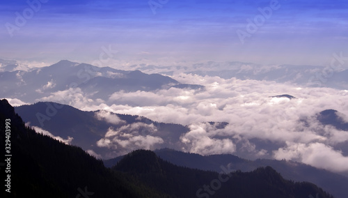 mist and clouds sea in the mountain landscape. Romania © Ioan Panaite