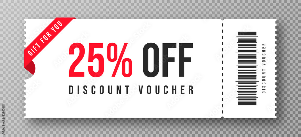 Discount Voucher Gift Coupon Template With Ruffle Edges White Coupon 