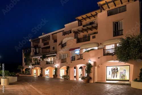 Facades of branded stores in Porto Cervo