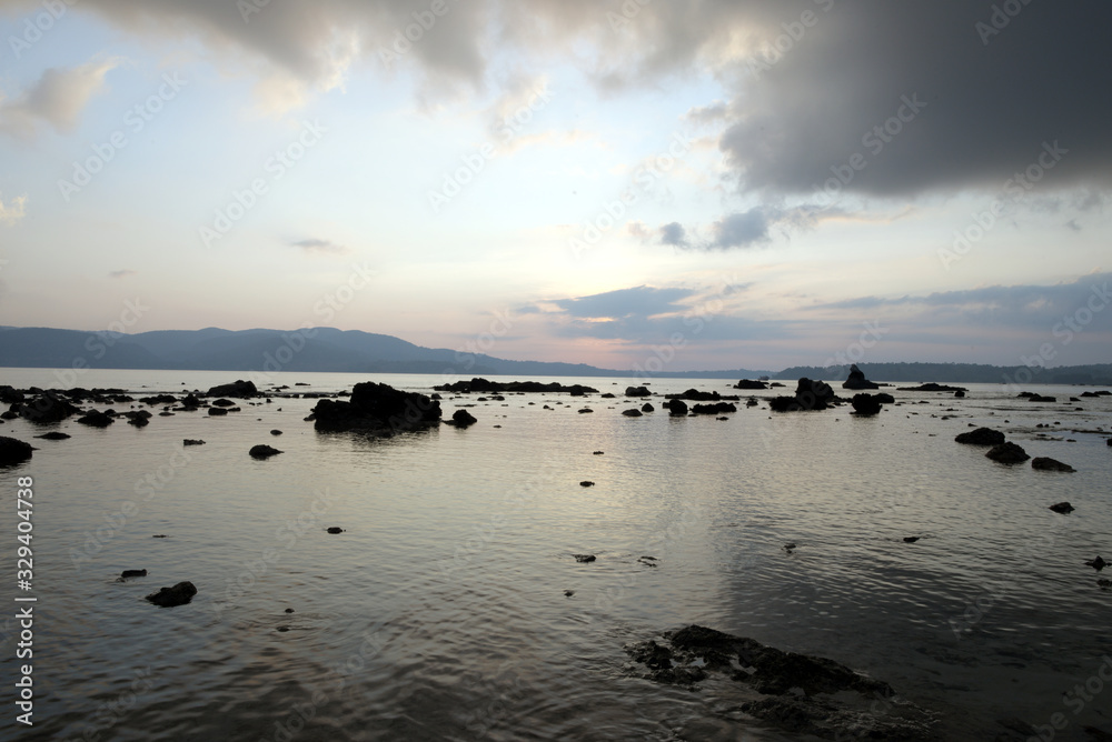 Naklejka premium Sunset at Port Blair