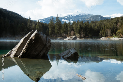 Caumasee Aussicht auf den Crap Sogn Gion photo