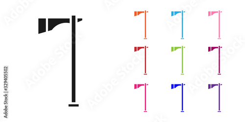 Black Native american tomahawk axe icon isolated on white background. Set icons colorful. Vector Illustration