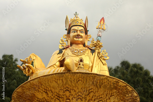 Golden statue of Buddha, Swayambhu Nath temple, Kathmandu, Nepal