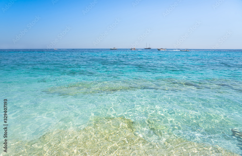 Clear azure coloured sea water, Sardinia, Italy Clear azure coloured sea water, Sardinia, Italy