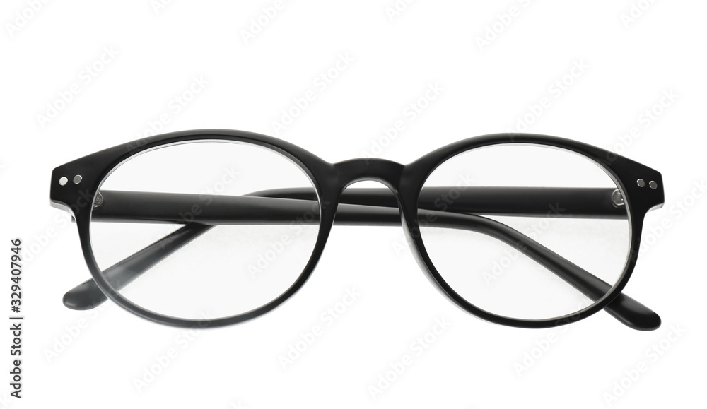 New modern elegant glasses isolated on white New modern elegant glasses isolated on white