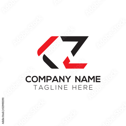 Linked Letter KZ Logo Design vector Template. Creative Abstract KZ Minimal, Flat Logo Design Vector Illustration