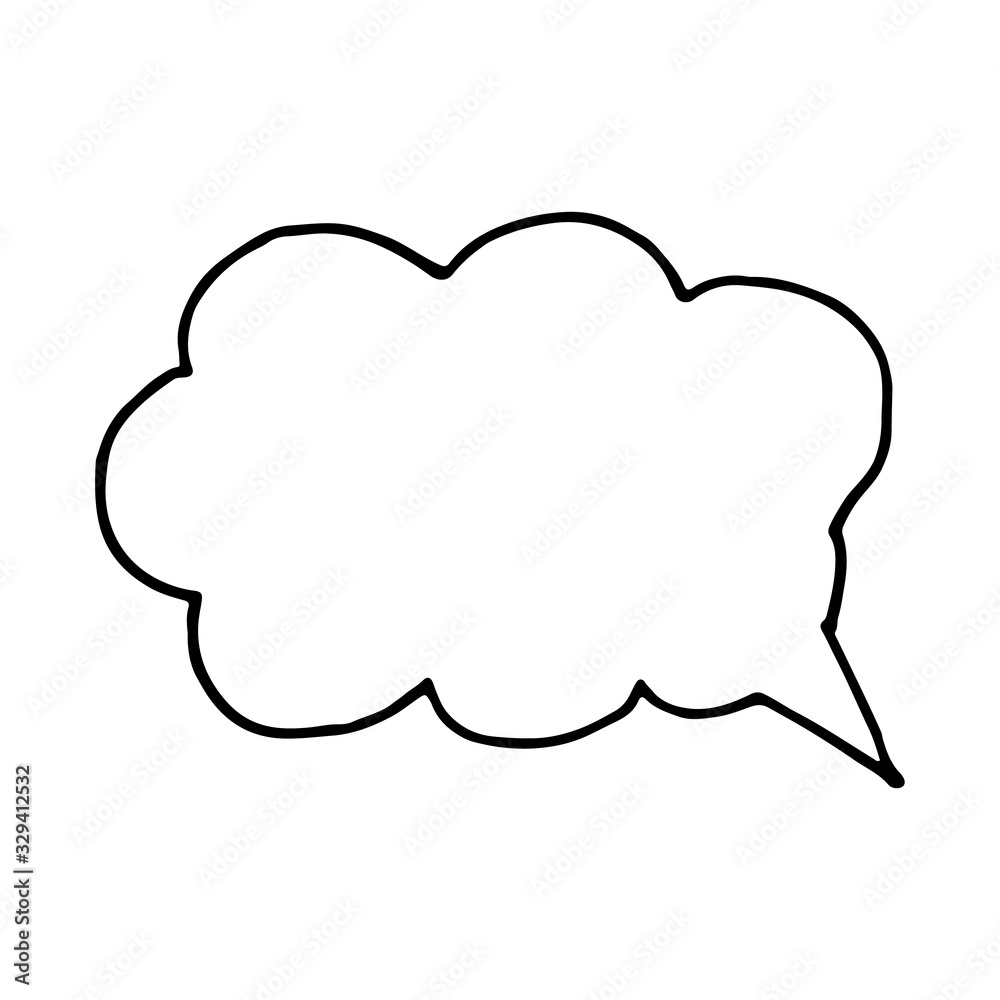 Hand drawn shapes of speech bubble. Hand drawn cartoon doodle vector illustration.