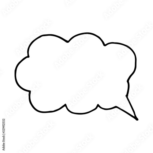 Hand drawn shapes of speech bubble. Hand drawn cartoon doodle vector illustration.