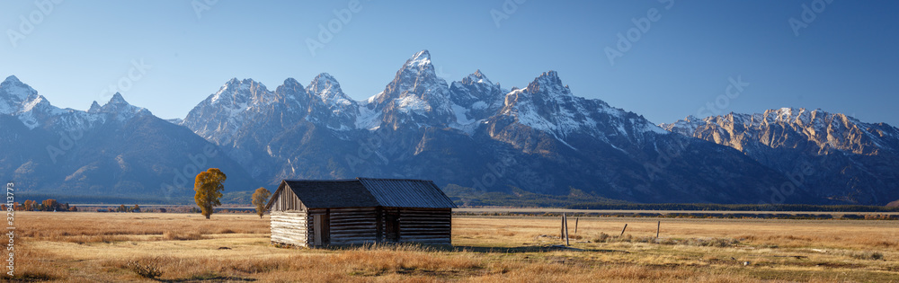 Barn within Mormon Row Historic District in Grand Teton National Park, Wyoming - The most photographed barn in America