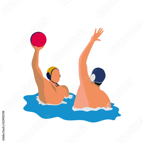 Sport. Water polo. Vector illustration