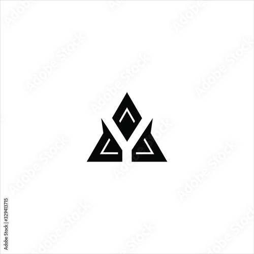 Triangle Initials Monogram AY YA Logo Design 