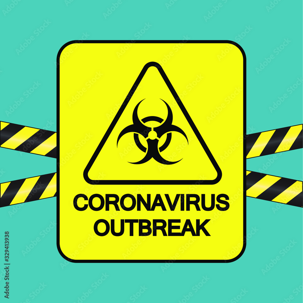 Coronavirus outbreak warning sign vector illustration. Coronavirus in China. Global epidemic of 2019-nCov. Warning in a triangular sign about coronavirus. Coronavirus outbreak warning sign vector illustration. Coronavirus in China. Global epidemic of 2019-nCov. Warning in a triangular sign about coronavirus.