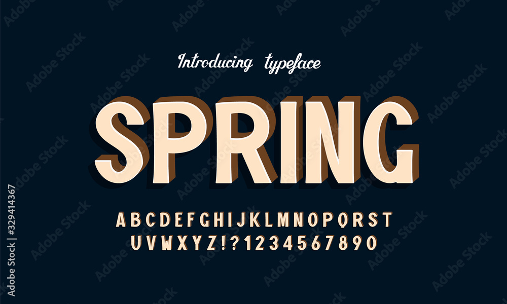 Modern bold font design, alphabet letters and numbers vector illustration