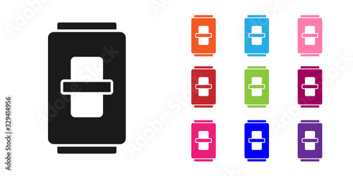 Black Electric light switch icon isolated on white background. On and Off icon. Dimmer light switch sign. Concept of energy saving. Set icons colorful. Vector Illustration