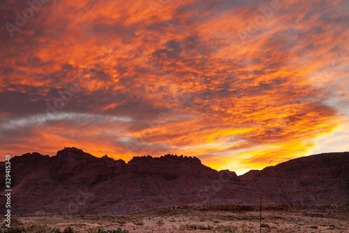 sunset in mountains