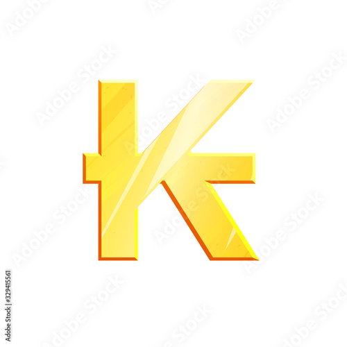 LAK Golden Lao Kip symbol on white background. Finance investment concept. Exchange Laos currency Money banking illustration. Business income earnings. Financial sign stock vector
