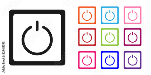 Black Electric light switch icon isolated on white background. On and Off icon. Dimmer light switch sign. Concept of energy saving. Set icons colorful. Vector Illustration