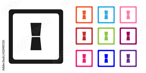 Black Electric light switch icon isolated on white background. On and Off icon. Dimmer light switch sign. Concept of energy saving. Set icons colorful. Vector Illustration