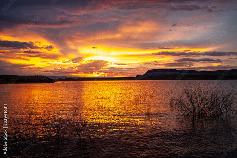 sunset over lake Powell