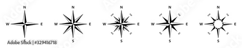 The cardinal points icon. Compass. Isolated on a white background. Vector elements.