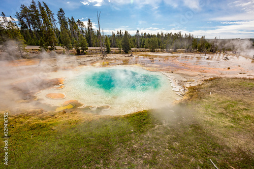 Silex Spring at Fountain Paint Pot trail in Yellowstone National Park, Wyoming, USA