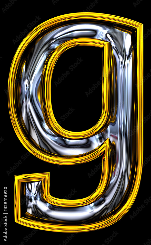 3D rendering. Lowercase Letter g. 3D rendering. Lowercase Letter g.