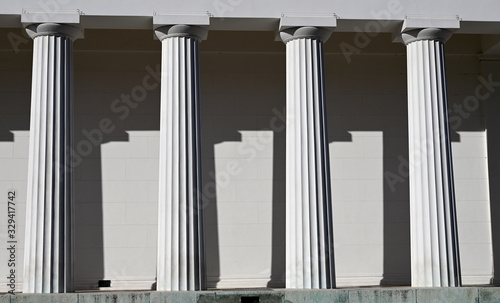 Ancient Greek columns exterior detail