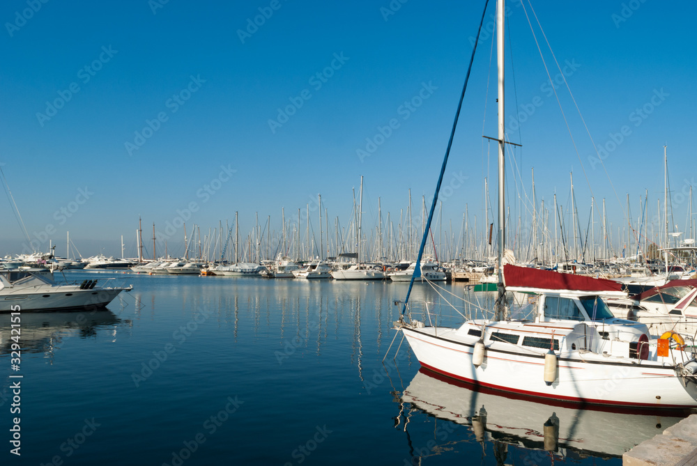 Sail boats in Alimos Marina Greece