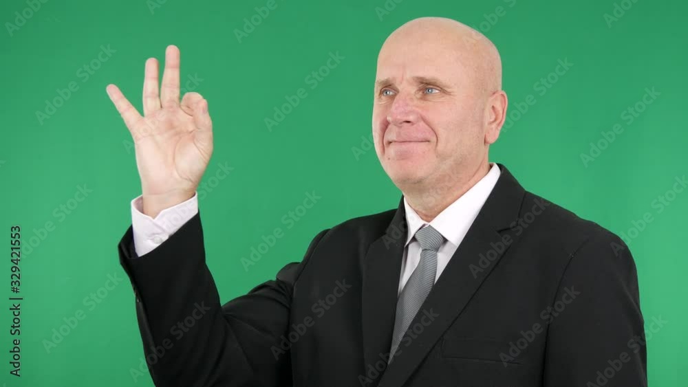 Businessman Image Smile and Make a Good Job Hand Gesture with Fingers Businessman Image Smile and Make a Good Job Hand Gesture with Fingers