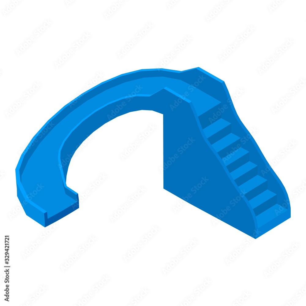 Pool kid slide icon. Isometric of pool kid slide vector icon for web design isolated on white background Pool kid slide icon. Isometric of pool kid slide vector icon for web design isolated on white background