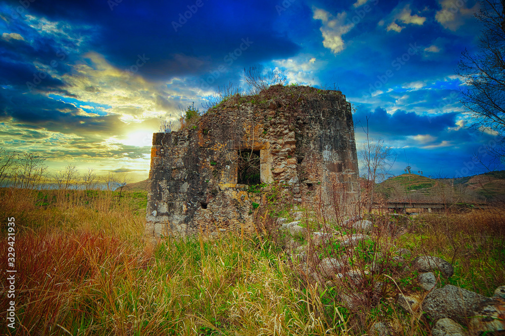 Obraz premium The ruins of the ancient monastery of Soreto, in the territory of Dinami.