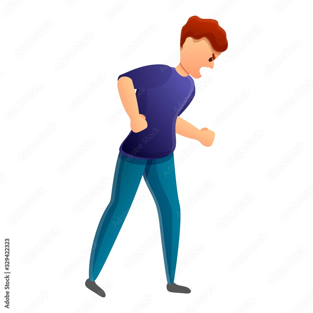 Violent student icon. Cartoon of violent student vector icon for web design isolated on white background