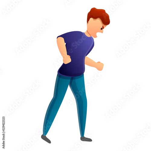 Violent student icon. Cartoon of violent student vector icon for web design isolated on white background