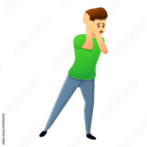 Intimidate boy icon. Cartoon of intimidate boy vector icon for web design isolated on white background