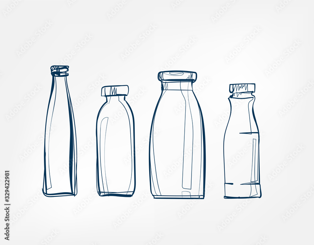 bottles vector one line art drink isolated sketch bottles vector one line art drink isolated sketch
