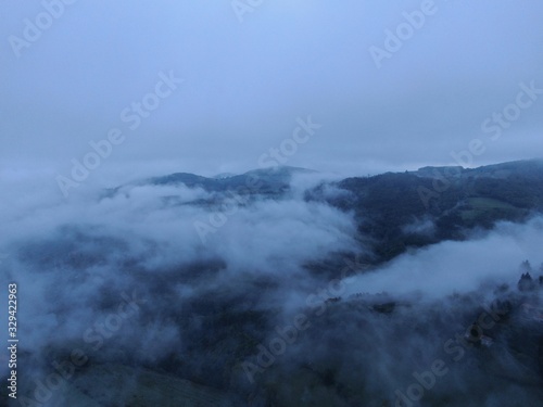 Foggy Landscape from above