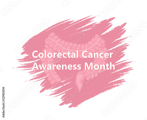 Colorectal cancer awareness month in March. Colon oncology concept vector