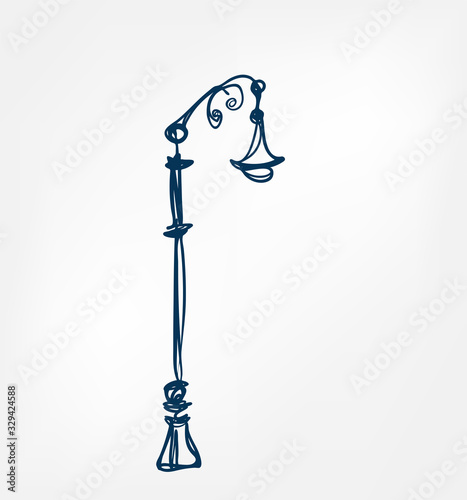 streetlight one line vector design element isolated