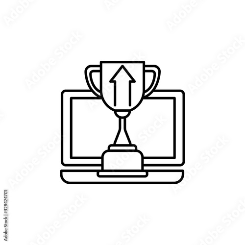 trophy line illustration icon on white background