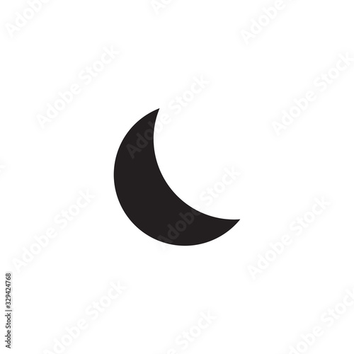 Crescent moon, evening or nighttime line art for apps and websites. Night Mode. Stock Vector illustration isolated on white background.