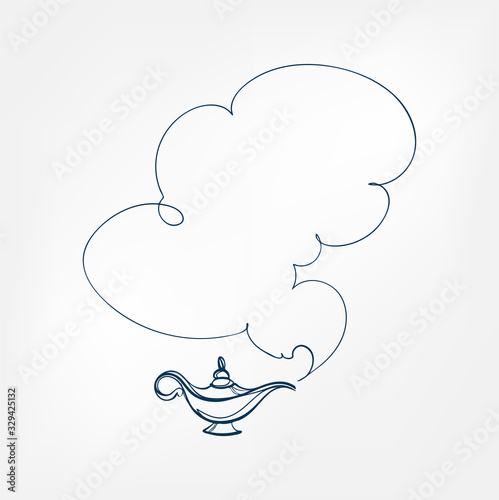 gin lamp one line vector design element isolated