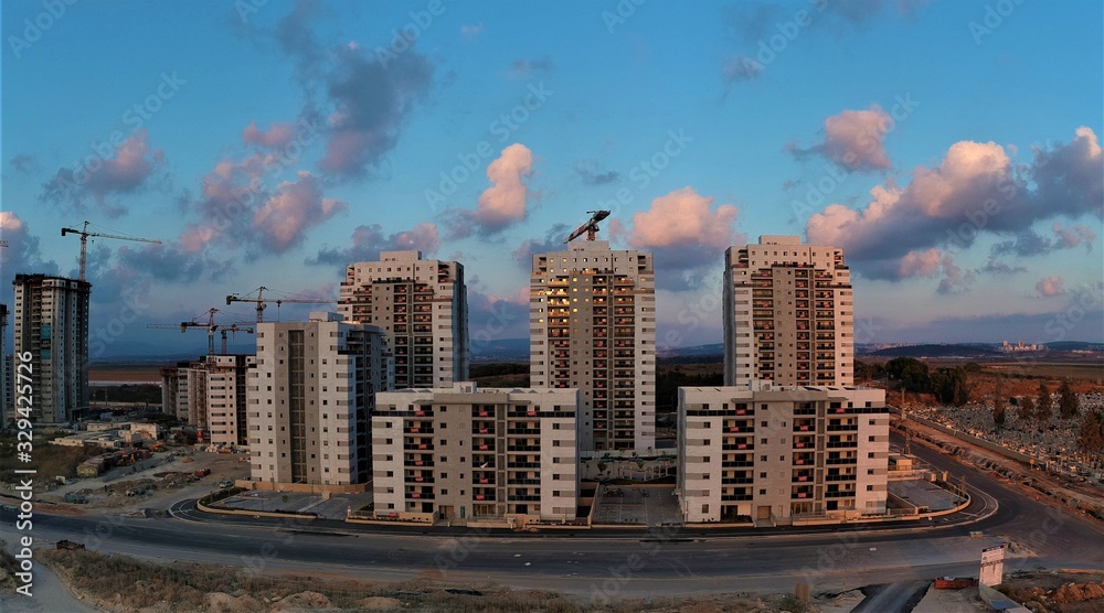 Fototapeta premium New neighborhood Neot Afek in Kiryat Bialik building site 