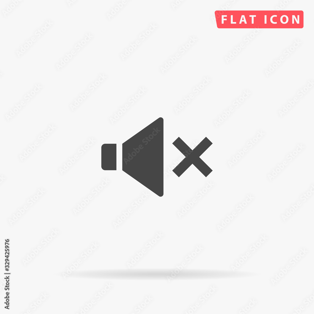 Fototapeta premium Sound Off, Mute flat vector icon