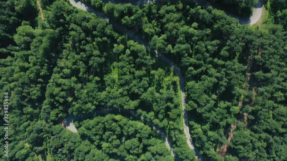 aerial view of famous romanian mountain road Transalpina at the sunny summer day aerial view of famous romanian mountain road Transalpina at the sunny summer day
