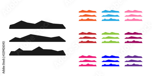 Black Strips of cocaine or heroin drug icon isolated on white background. Set icons colorful. Vector Illustration