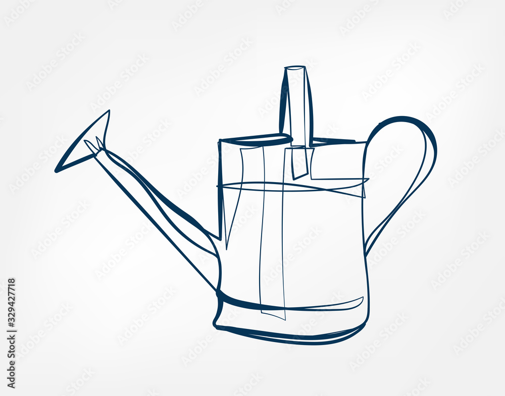 watering can vector art line isolated doodle illustration watering can vector art line isolated doodle illustration
