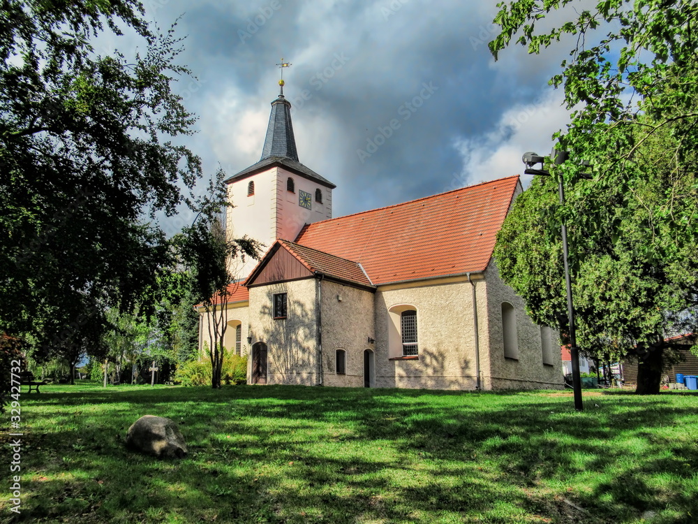 diedersdorf, germany - alte dorfkirche in diedersdorf